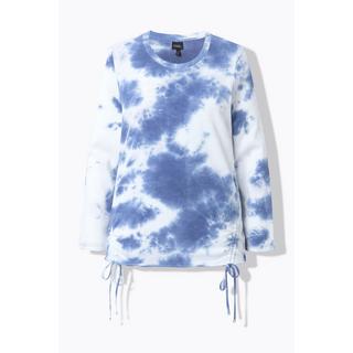 Ulla Popken  Sweatshirt, Batikmuster, Saumband, Rundhals, Langarm 