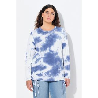 Ulla Popken  Sweatshirt, Batikmuster, Saumband, Rundhals, Langarm 