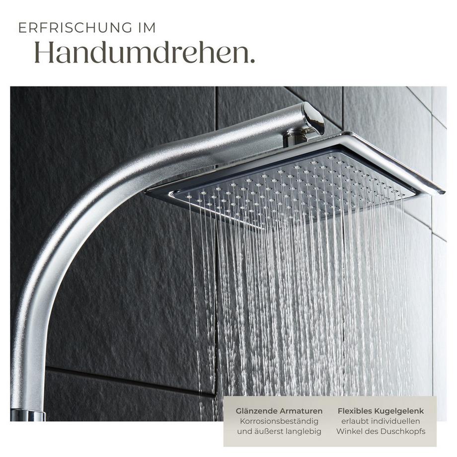 Tectake Sistema doccia a pioggia  Cromato  