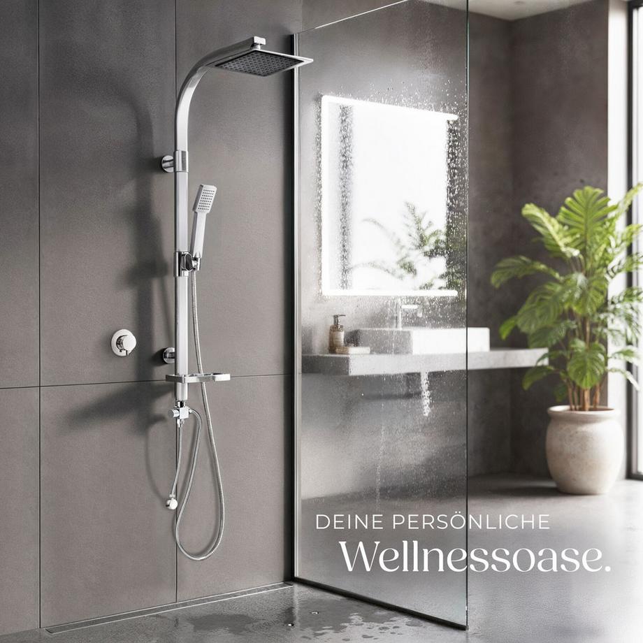 Tectake Sistema doccia a pioggia  Cromato  
