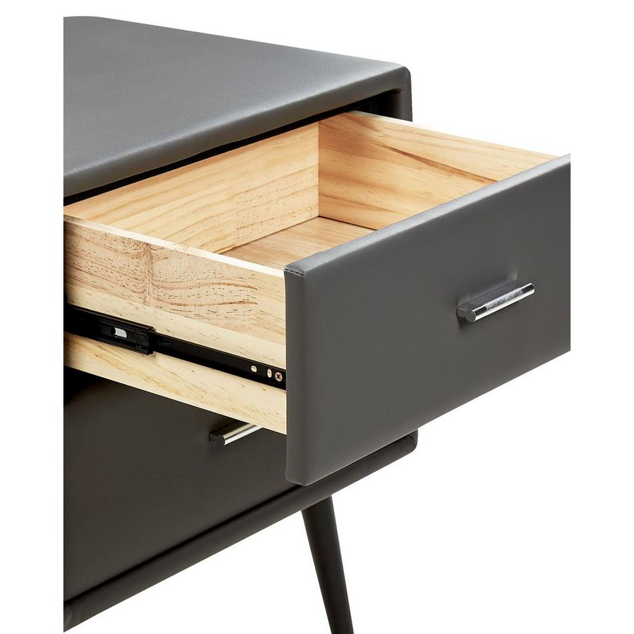 Beliani Comodino 2 cassetti en Pelle sintetica Classico ESSONNE  