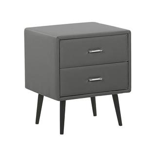 Beliani Table de nuit à 2 tiroirs en Cuir PU Traditionnel ESSONNE  