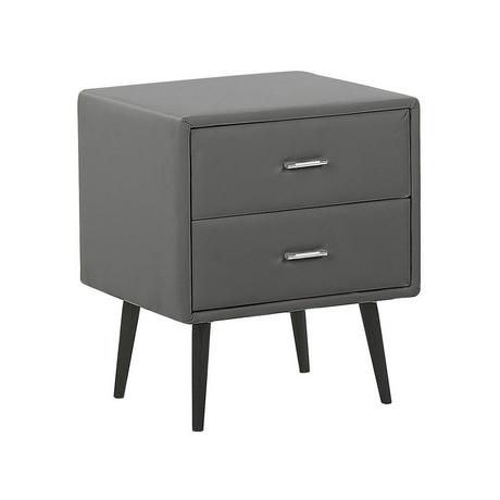 Beliani Table de nuit à 2 tiroirs en Cuir PU Traditionnel ESSONNE  
