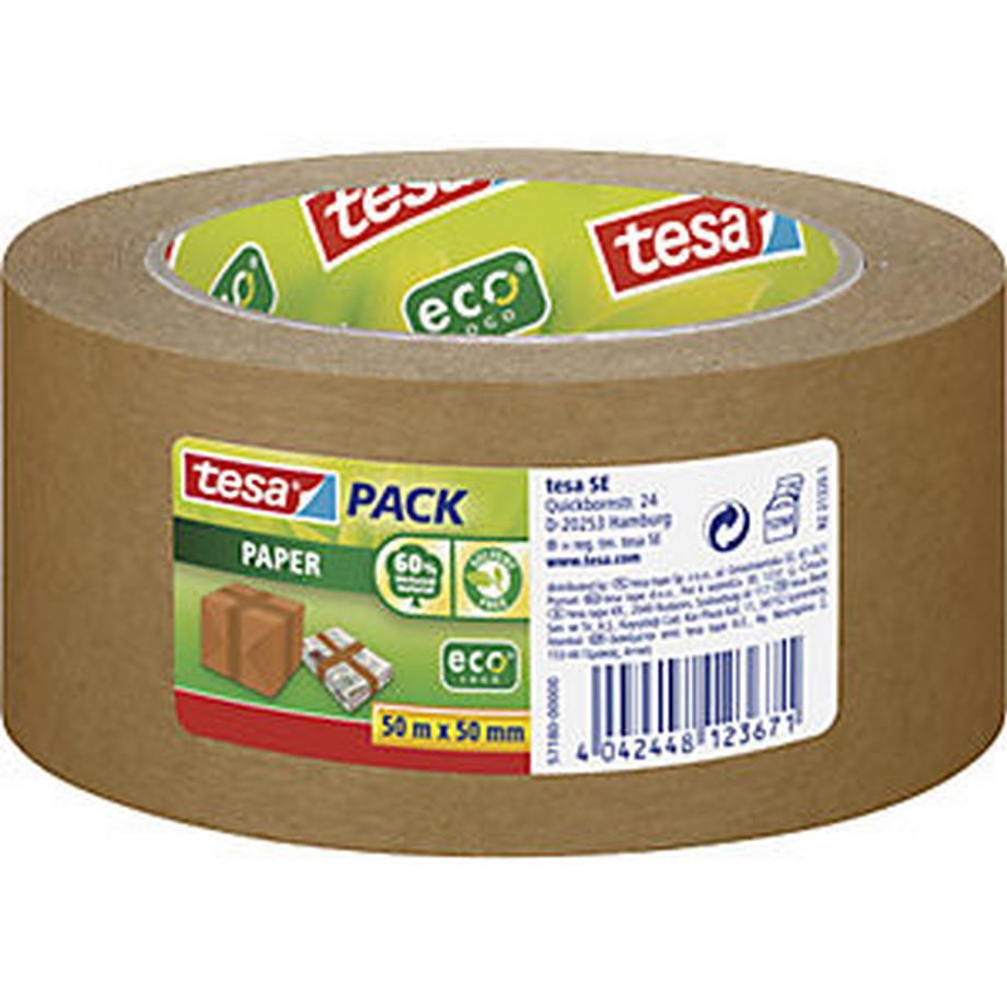 Tesa  Papierklebeband, tesapack® Paper ecoLogo®, VE 36 Rollen, , Bandbreite 50 mm. 