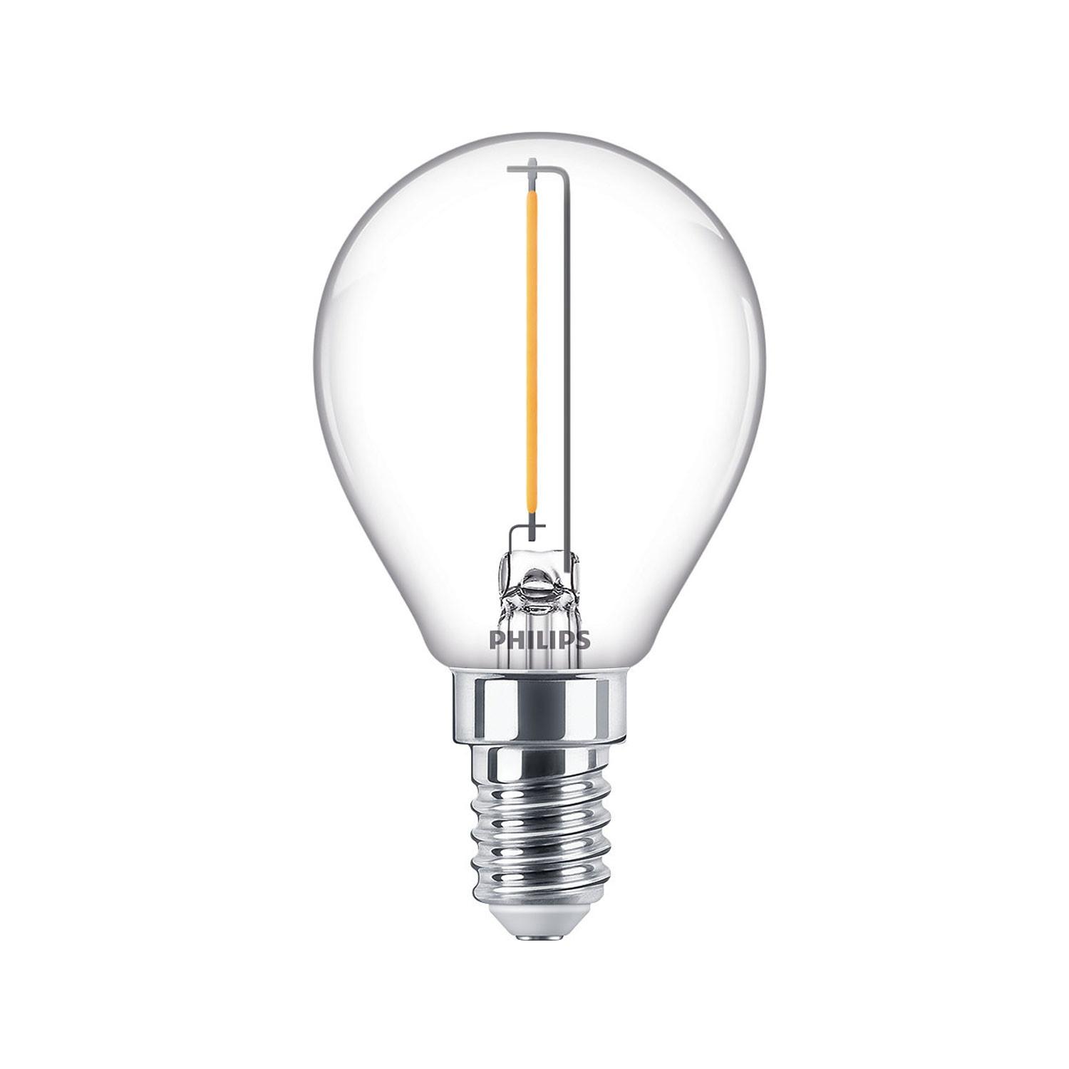 PHILIPS Globe LED E14 15W Transparent 136lm  