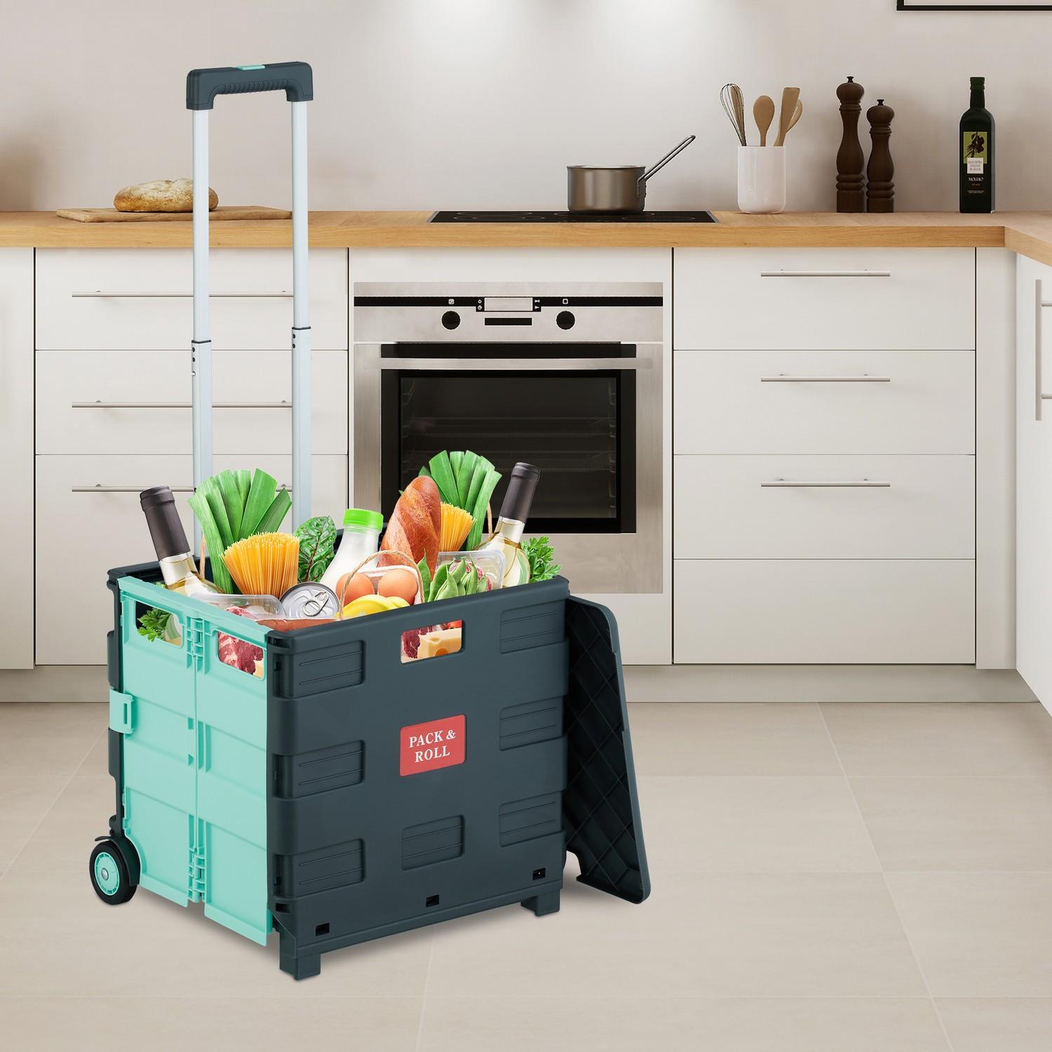 Northix Chariot de courses pliable avec couvercle  