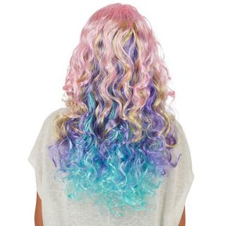 Tectake  Frauenperücke Locken Ombré Pastell 