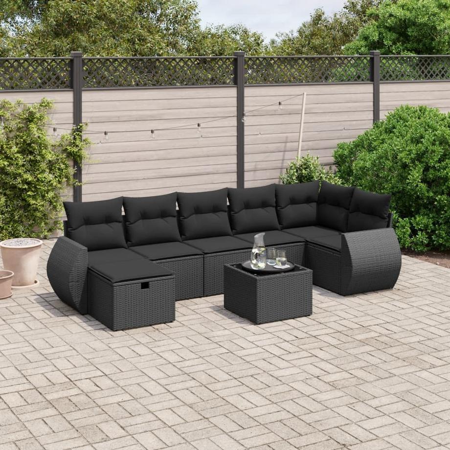 VidaXL set divano da giardino Polirattan  