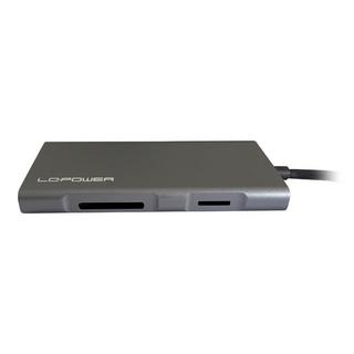LC-POWER  LC-HUB-C-MULTI-5 Notebook-Dockingstation & Portreplikator Kabelgebunden USB 3.2 Gen 1 (3.1 Gen 1) Type-C Anthrazit, Schwarz 
