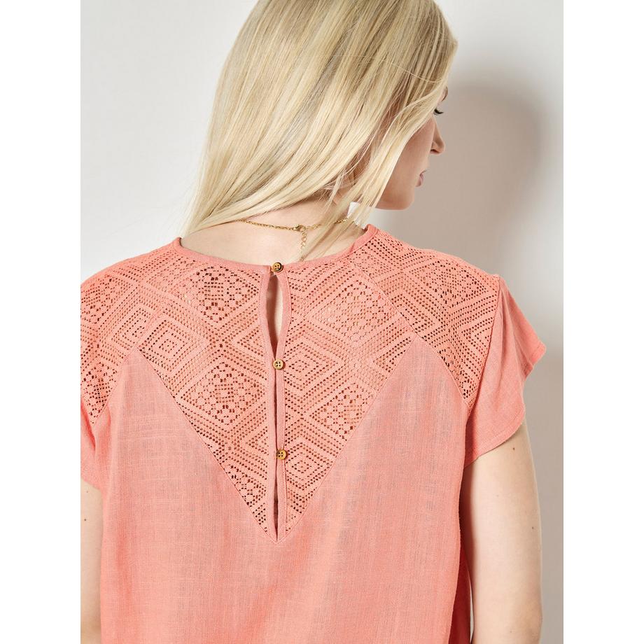 APRICOT T-shirt à empiècement en crochet  