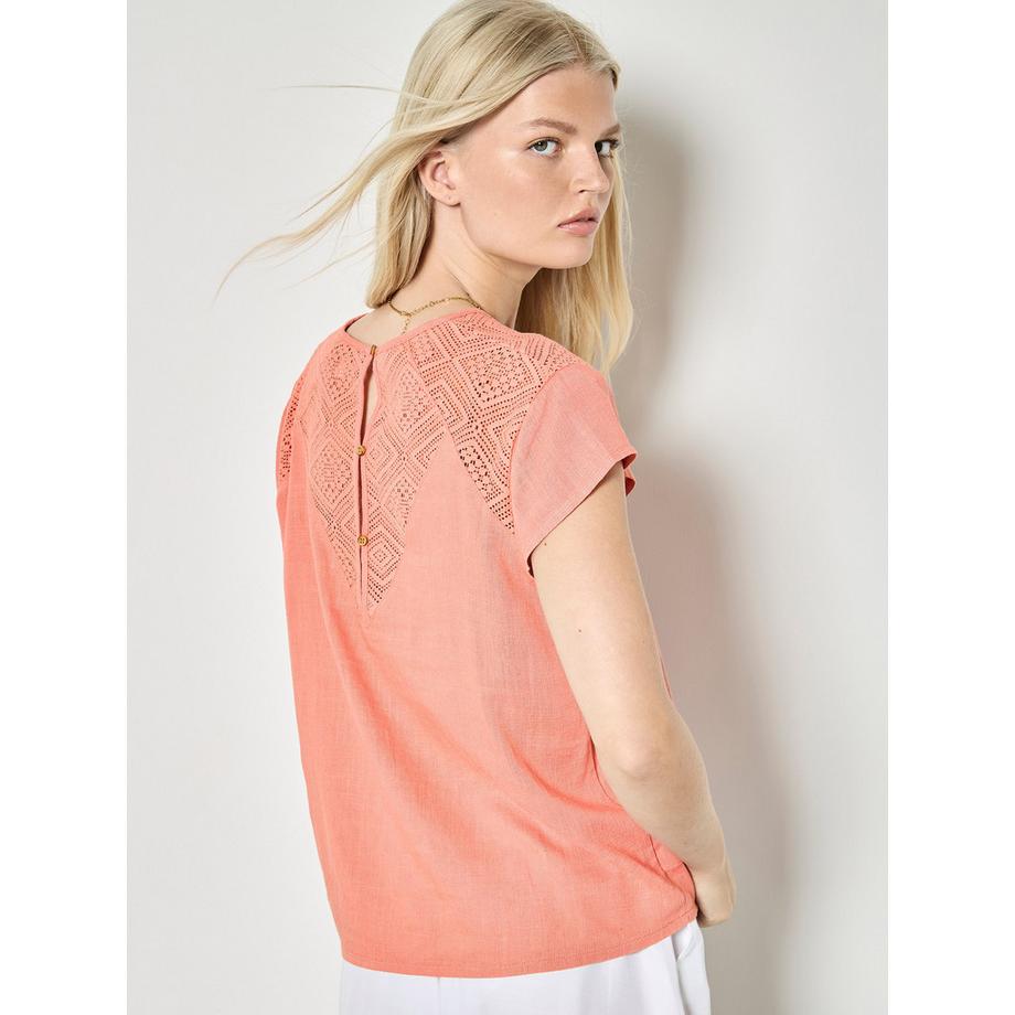 APRICOT T-shirt à empiècement en crochet  