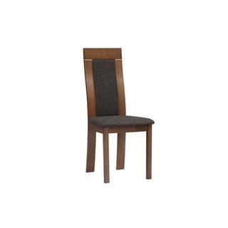 Vente-unique Lot de 6 chaises BELINDA Hêtre tissu  Noyer  