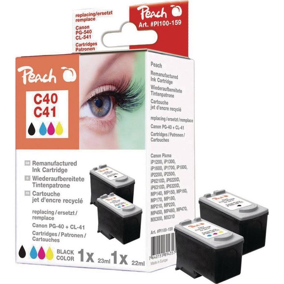 Peach  Kit d'encre Canon PG-40 / CL-41 BK, C, M, Y 