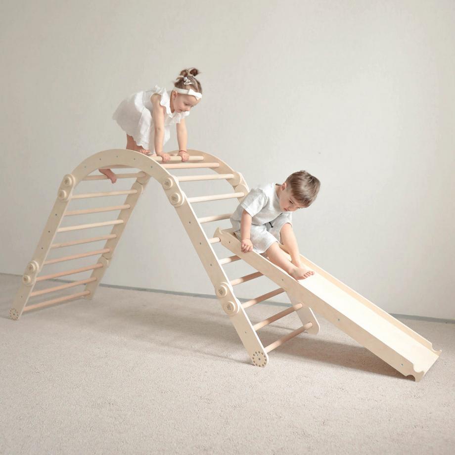 Montessori  Maxi aire de jeux pour enfants (Set XL avec toboggan) sans revêtement 