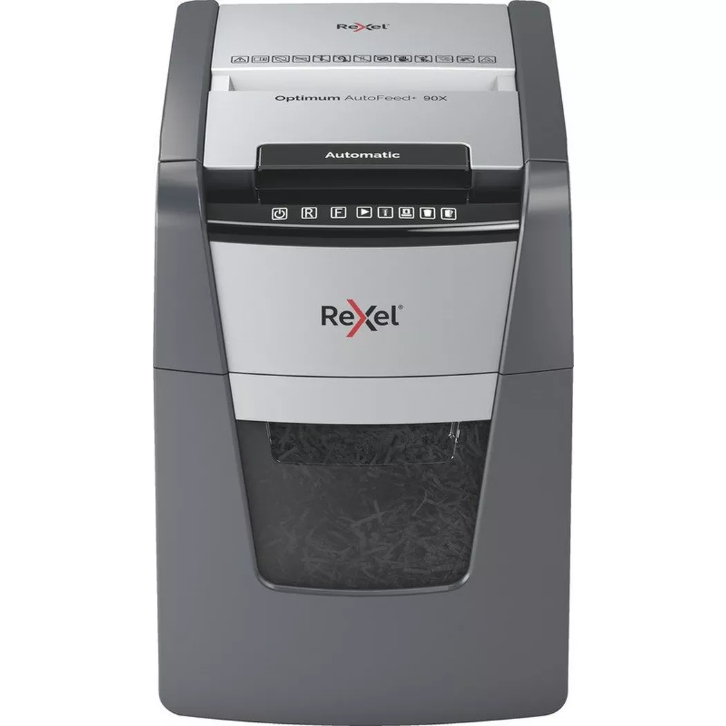 Rexel – Aktenvernichter Optimum AF+ 2020090XCH 90X, P-4, 20lt, Schwarz