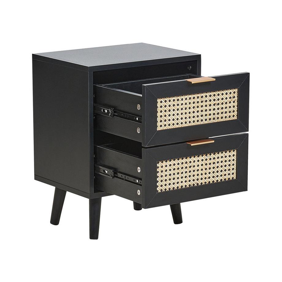 Beliani Table de nuit à 2 tiroirs en MDF Rustique OPOCO  