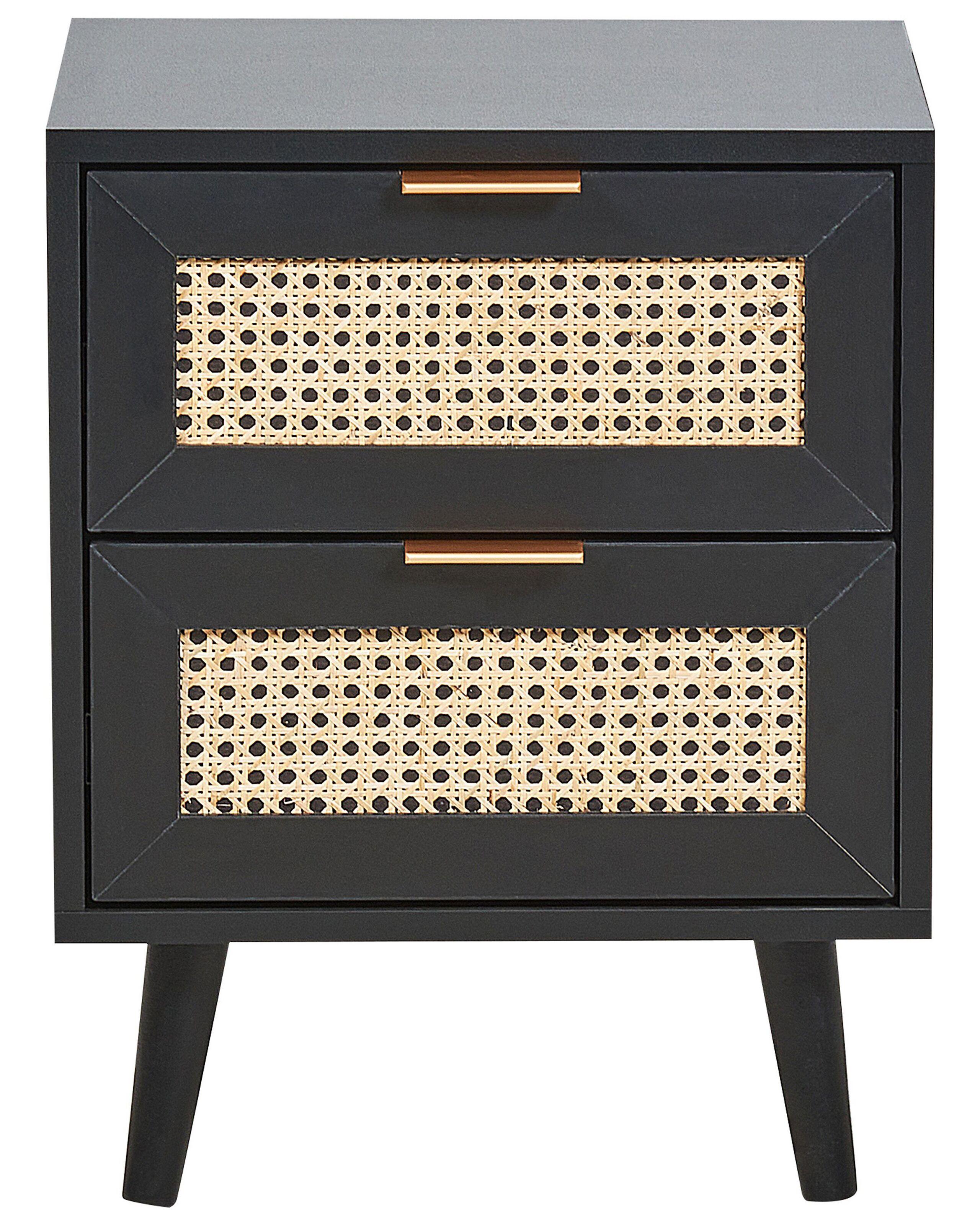 Beliani Nachttisch mit 2 Schubladen aus MDF-Platte Rustikal OPOCO  