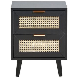 Beliani Nachttisch mit 2 Schubladen aus MDF-Platte Rustikal OPOCO  