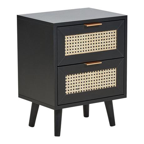 Beliani Nachttisch mit 2 Schubladen aus MDF-Platte Rustikal OPOCO  