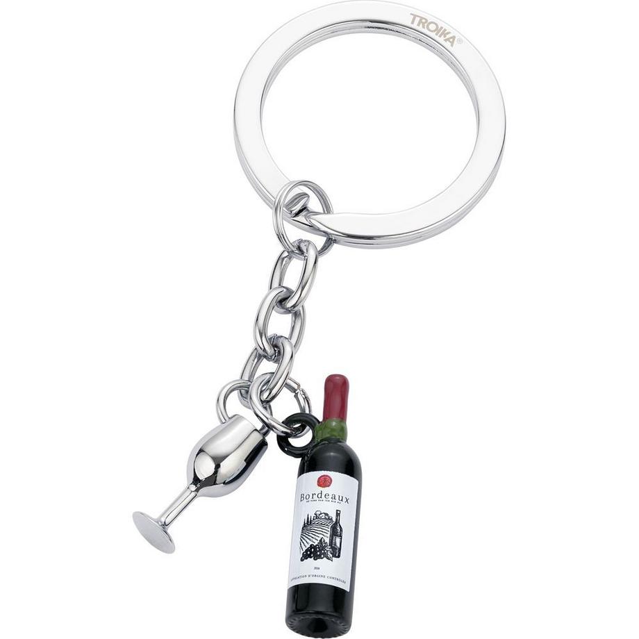 Porte-clés  bouteille de vin et verre