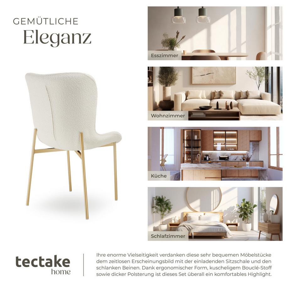 Tectake Polsterstuhl  Tessa ergonomische Form mit hoher Rückenlehne schlanke Stahlbeine  