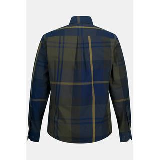 JP1880  Camicia a quadri dalla vestibilità moderna con maniche lunghe e colletto button-down, fino alla tg. 8XL 