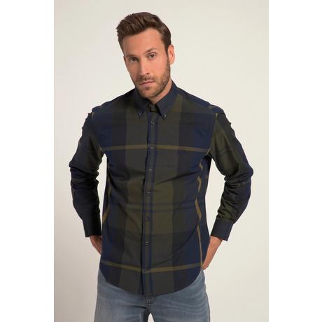 JP1880  Camicia a quadri dalla vestibilità moderna con maniche lunghe e colletto button-down, fino alla tg. 8XL 