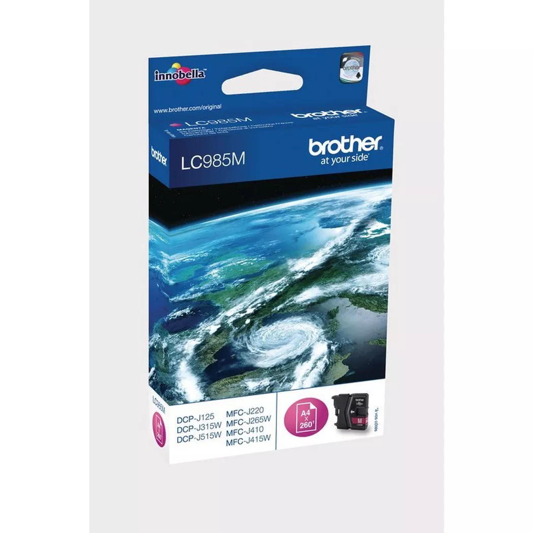 Brother – Tintenpatrone magenta LC-985M DCP-J315W 260 Seiten, Schwarz, One Size