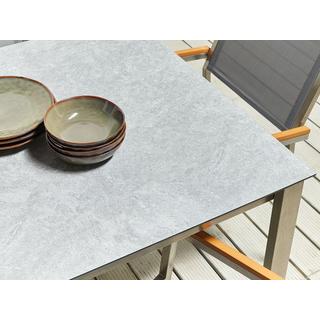 Beliani Set da pranzo per giardino con sedie en Vetro temperato Industriale COSOLETO/GROSSETO  