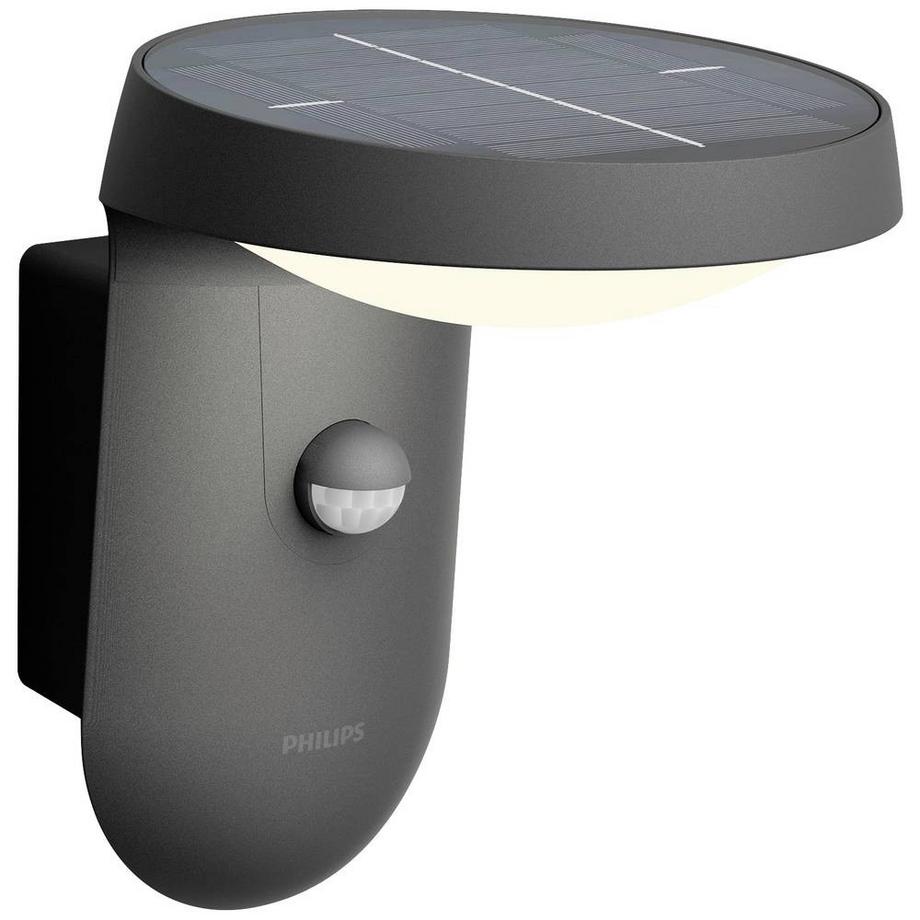 Philips Lighting Tyla Lampada da parete Cella solare con sensore IR Ultra Efficiente LED 255lm IP44 Antracite  