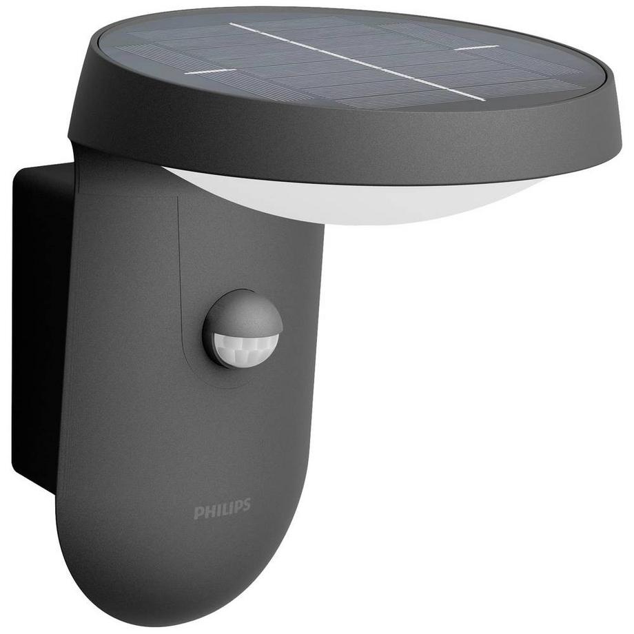 Philips Lighting Tyla Lampada da parete Cella solare con sensore IR Ultra Efficiente LED 255lm IP44 Antracite  