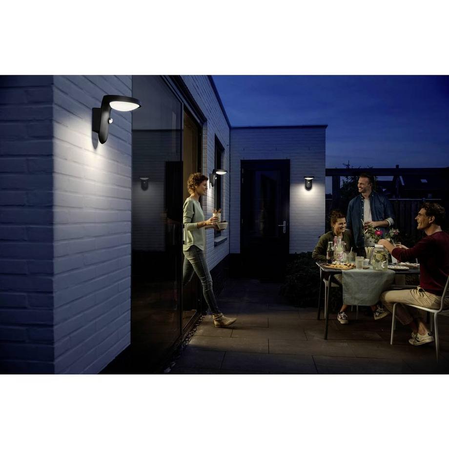 Philips Lighting Tyla Lampada da parete Cella solare con sensore IR Ultra Efficiente LED 255lm IP44 Antracite  