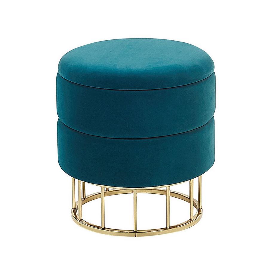 Beliani Pouf de rangement en Velours Glamour ELGIN  