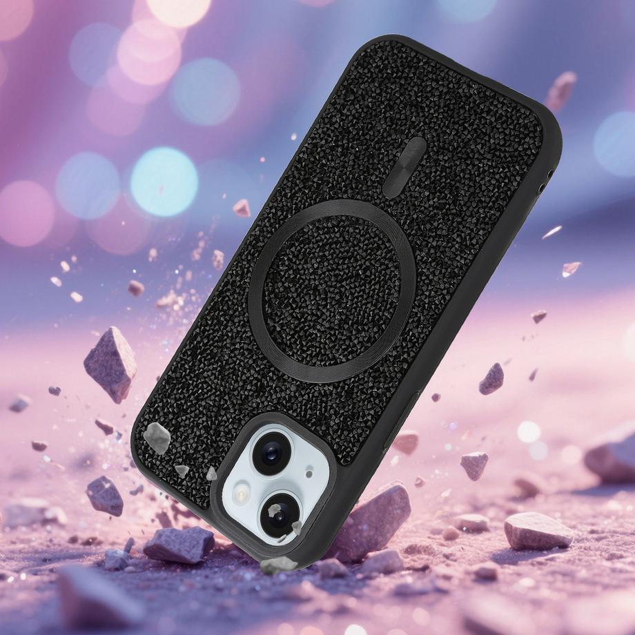 Cadorabo  iPhone 14 PLUS / 15 PLUS Hülle kompatibel mit MagSafe Glitzer Diamant Design 