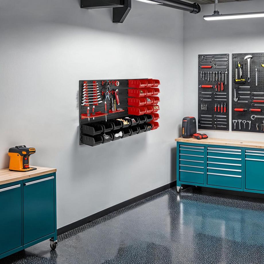 Tectake Magazine de petites pièces  44 pièces avec 2 plaques murales  