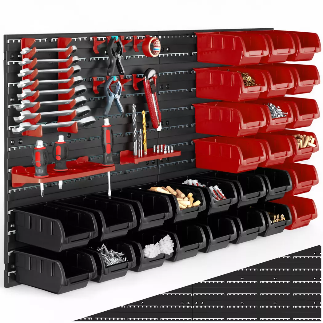 tectake Small Parts Storage - Black