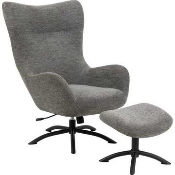 Fauteuil relax avec tabouret Pipton anthracite