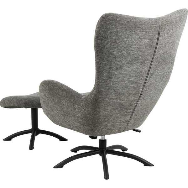 mutoni Fauteuil relax avec tabouret Pipton anthracite  