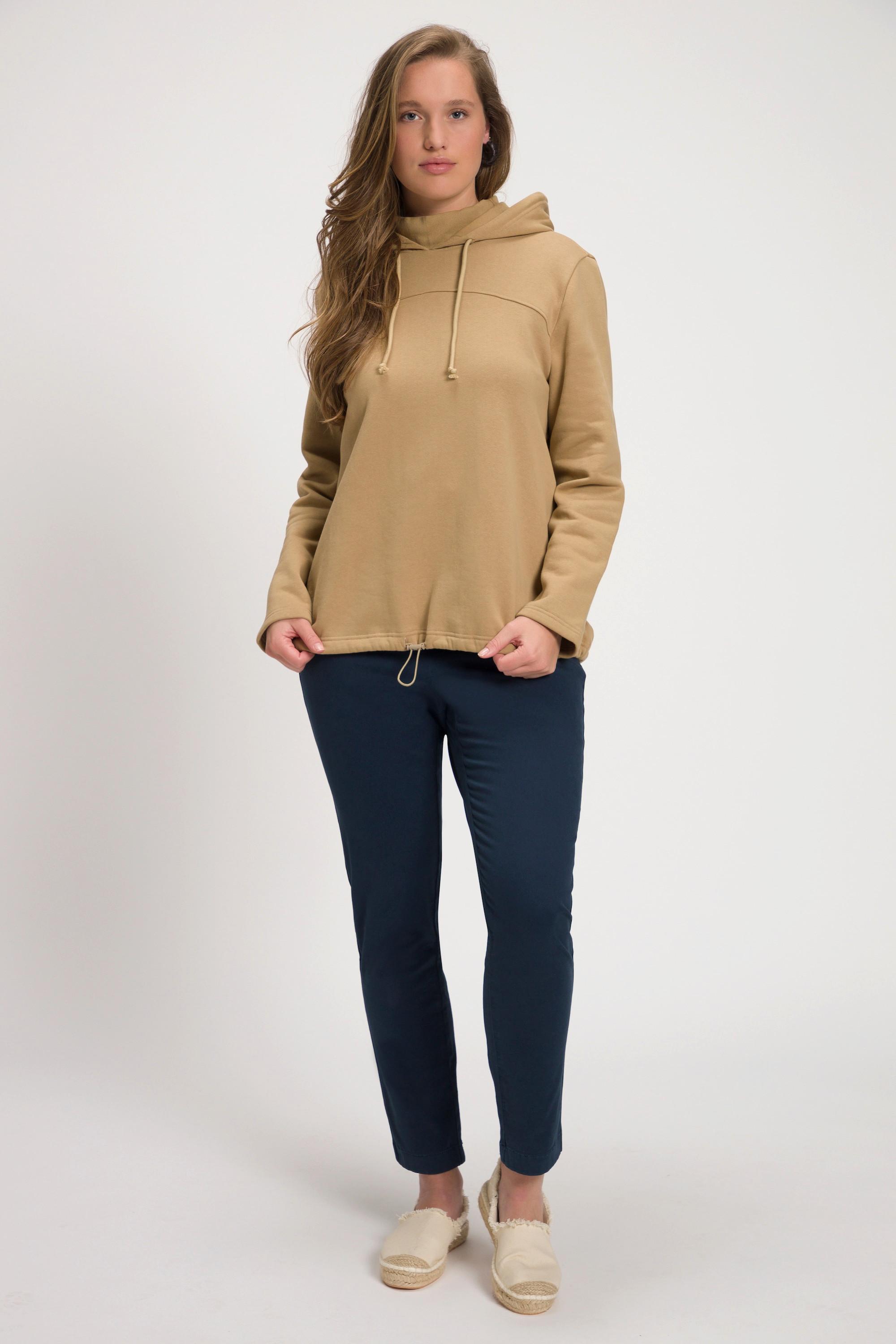 Ulla Popken  Sweatshirt, Stehkragen, Kapuze, Langarm, Biobaumwolle 