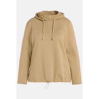 Ulla Popken  Sweatshirt, Stehkragen, Kapuze, Langarm, Biobaumwolle 