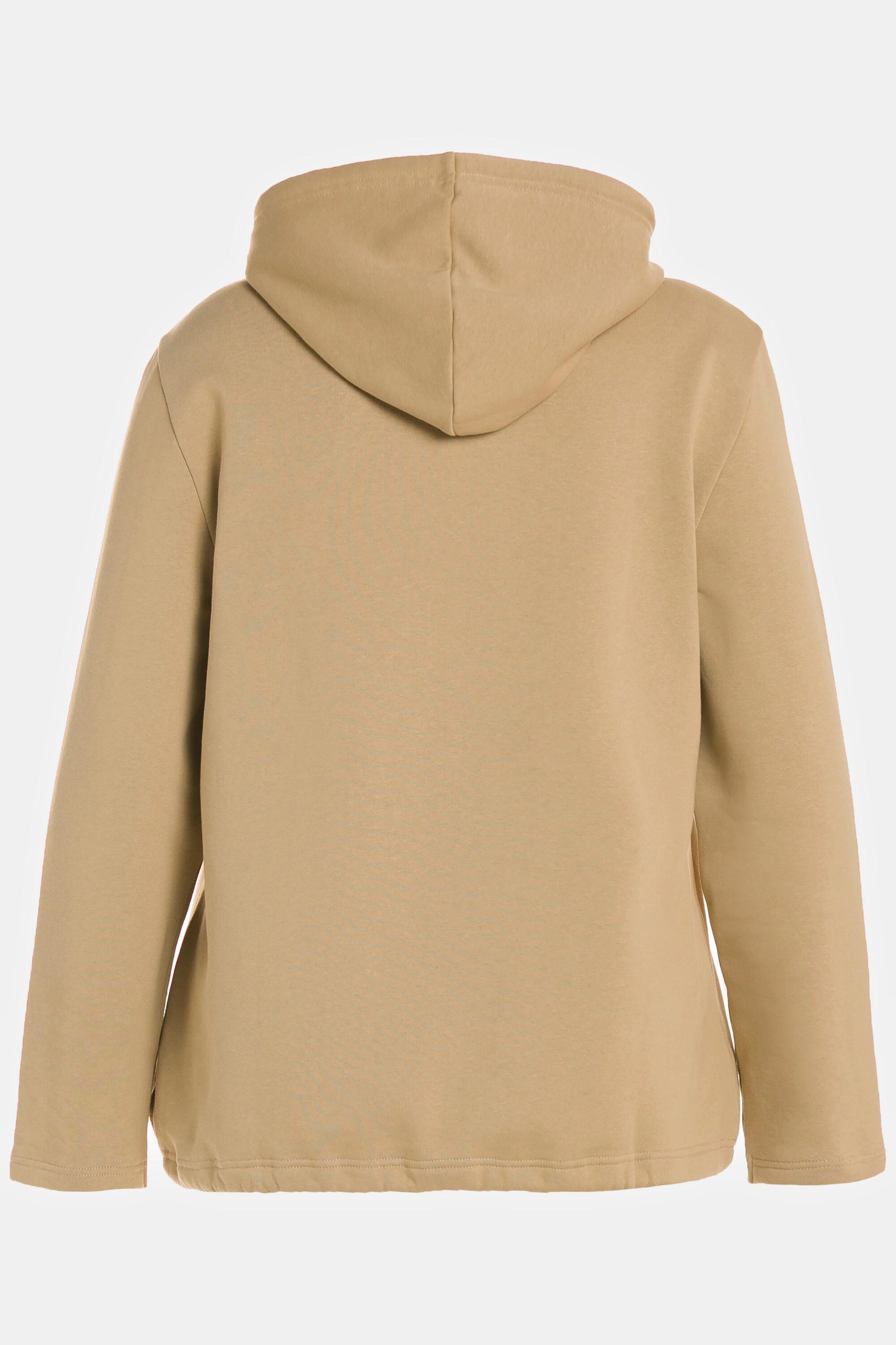 Ulla Popken  Sweatshirt, Stehkragen, Kapuze, Langarm, Biobaumwolle 