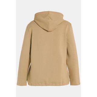 Ulla Popken  Sweatshirt, Stehkragen, Kapuze, Langarm, Biobaumwolle 