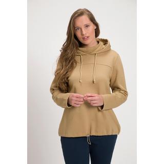 Ulla Popken  Sweatshirt, Stehkragen, Kapuze, Langarm, Biobaumwolle 