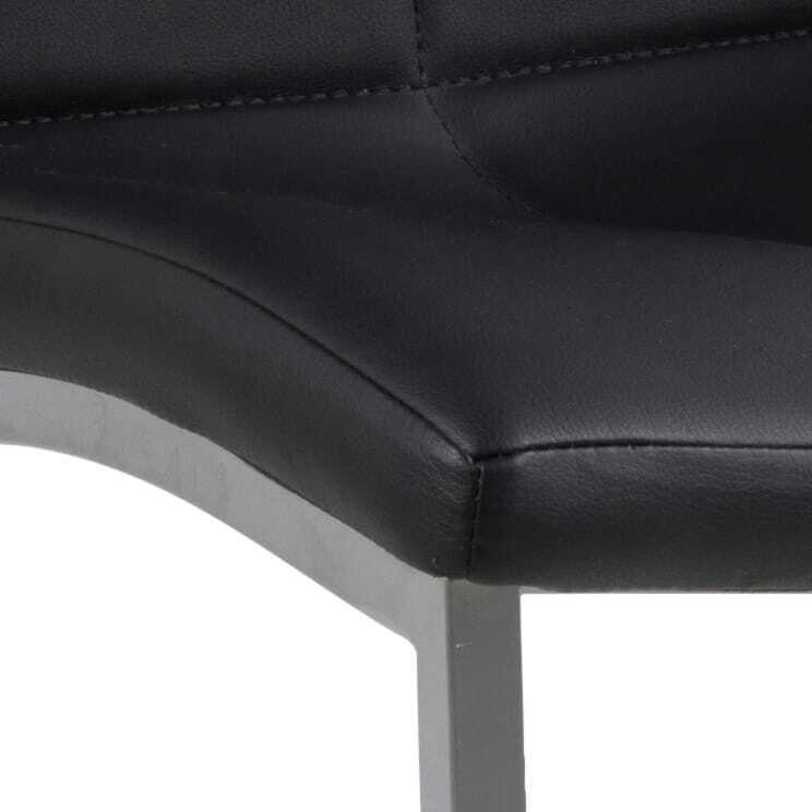 mutoni Chaise de salle à manger Tamara chromée noire  