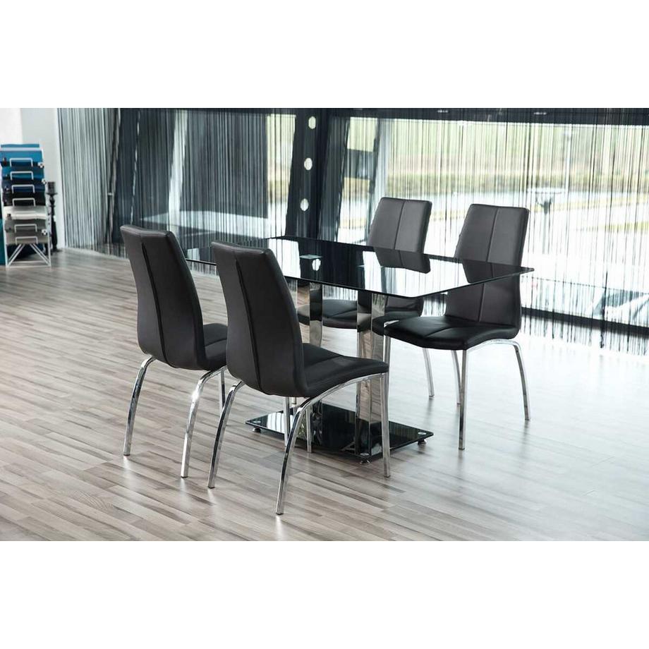 mutoni Sedia da pranzo Tamara cromo nero  