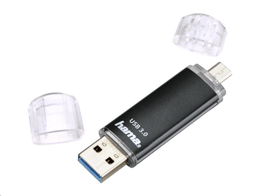 hama  USB-Stick Laeta Twin - 16 GB, USB 3.0, 40MB/s, Schwarz 