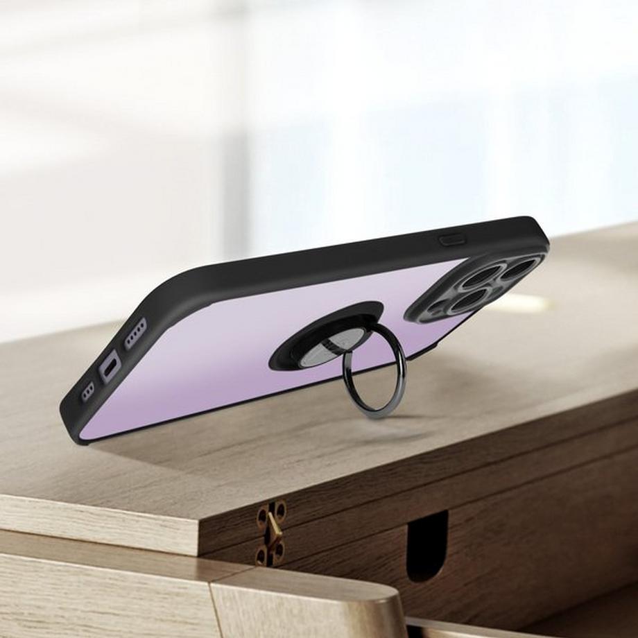 Avizar  Coque iPhone 14 Pro Max Noir avec Anneau 