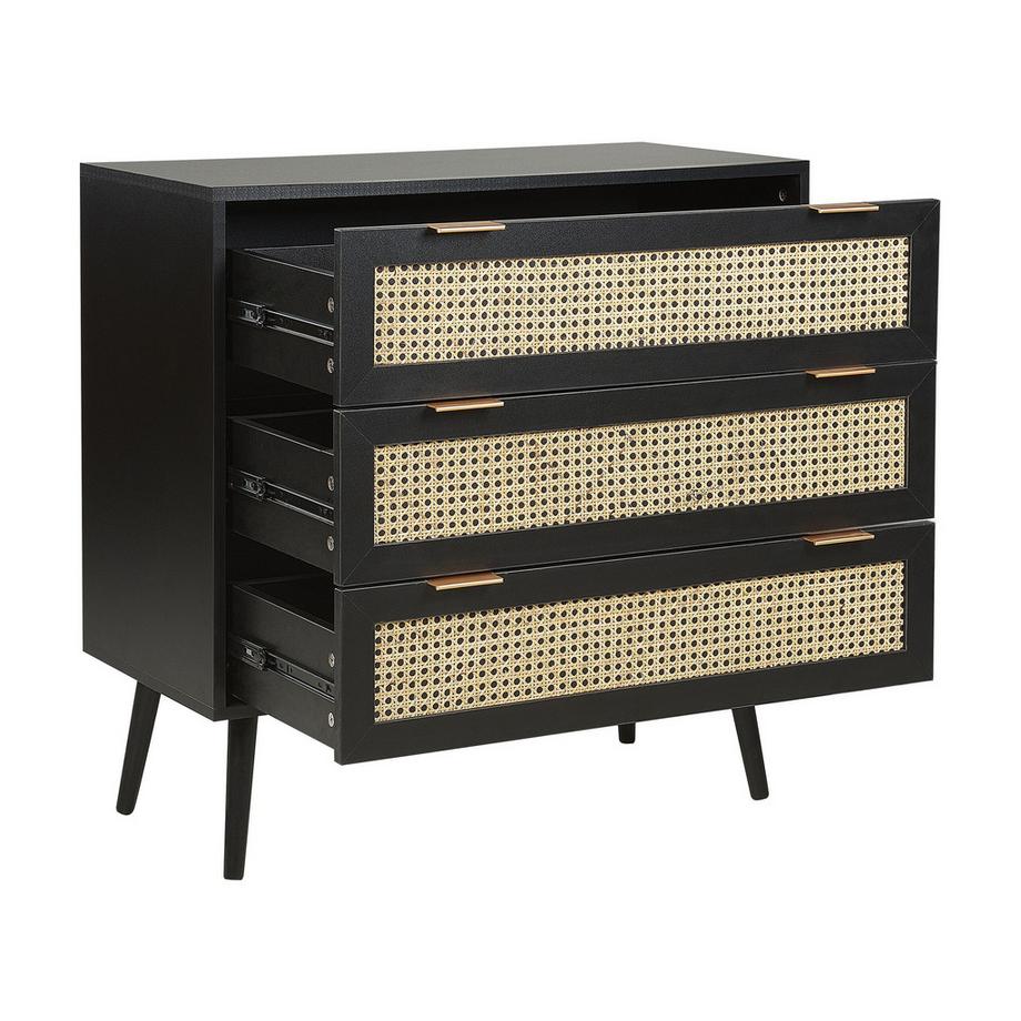 Beliani Kommode mit 3 Schubladen aus MDF-Platte Rustikal OPOCO  