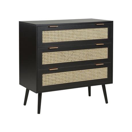 Beliani Cassettiera 3 cassetti en Fibra a media densità (MDF) Rustico OPOCO  