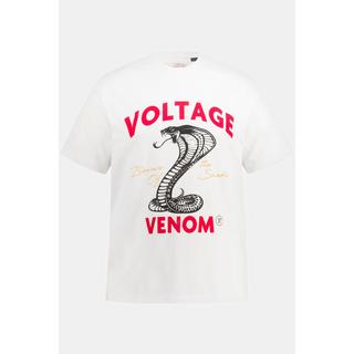 JP1880  T-shirt con stampa "Voltage", scollo a girocollo e mezze maniche, fino alla tg. 8XL 